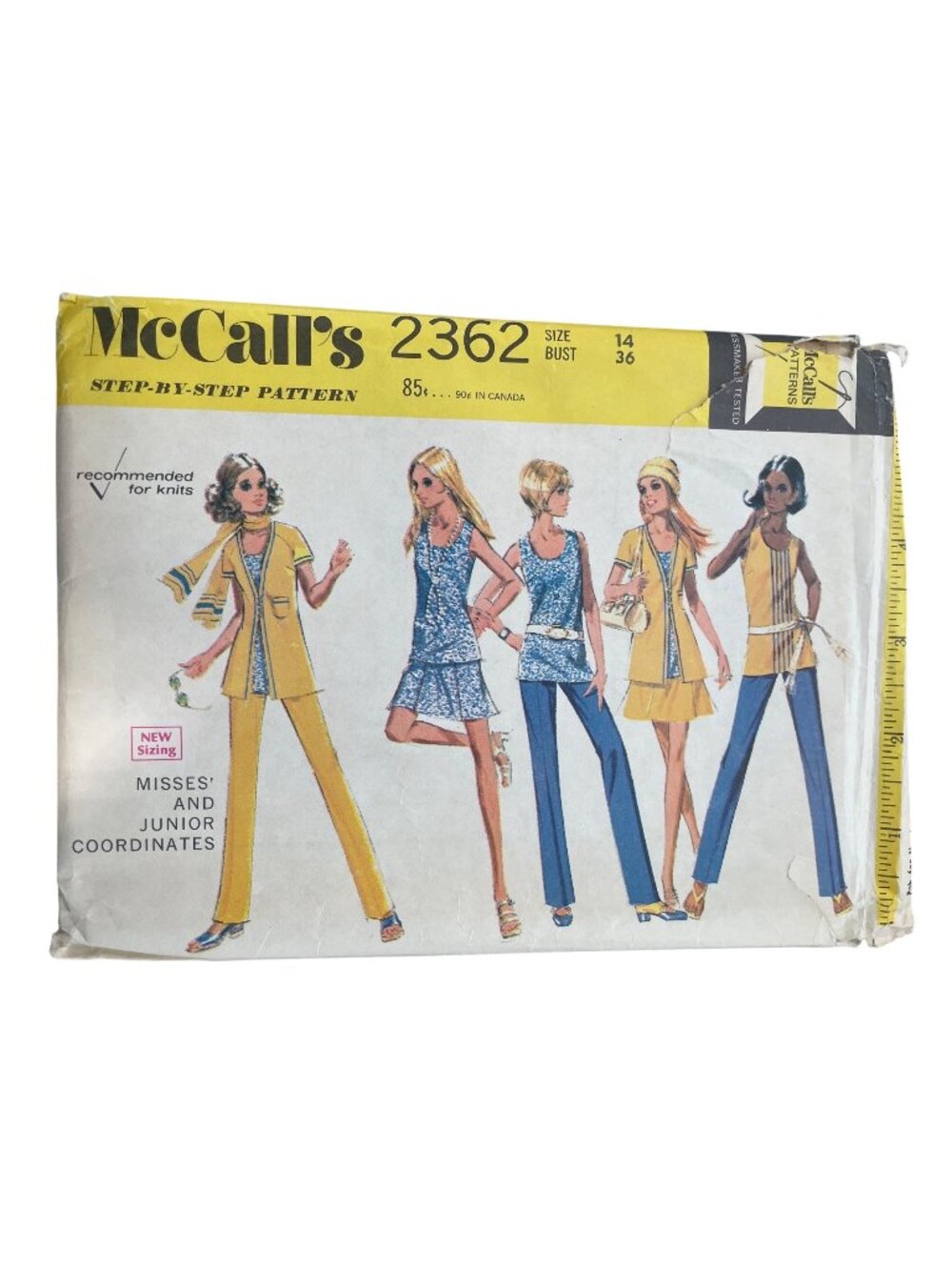 Vintage 70s McCalls 2362 Sewing Pattern Size 14 Misses Coordinates Retro CUT